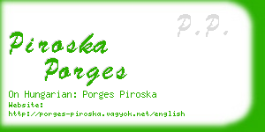 piroska porges business card